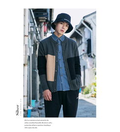 洋湖軒榭2019春季新品 日系撞色針織開衫，演繹青少年的時尚態度