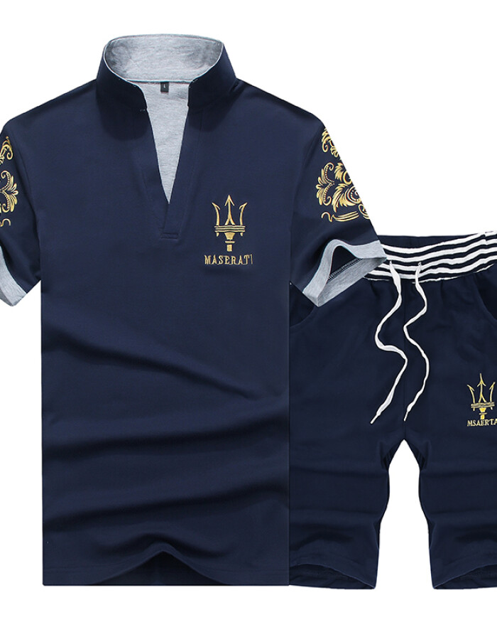 青春新風(fēng)尚 2017夏季新款短袖POLO衫V領(lǐng)棉T恤套裝解析